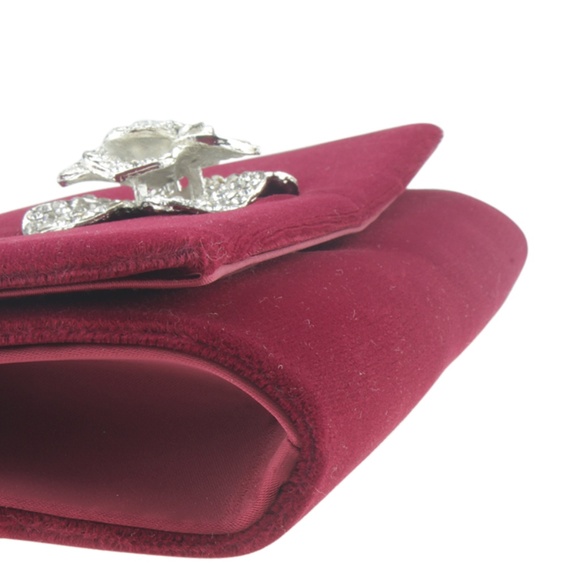 Adrianna Papell Velvet Rhinestone Clutch 167644 - Picture 7 of 8